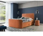 Boxspringbett Schlafzimmerbett BODY 160x200cm in Stoff Rostbraun inkl....
