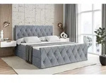 ALTDECOR Boxspringbett mit Matratze und Lattenrost - AMAY - 160x200 cm - Grau...