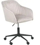 BELIANI Arbeitshocker Taupe Samtstoff Modern H&ouml;henverstellbar Drehbar Rollbar
