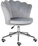 BELIANI B&uuml;rostuhl Samt Grau / Silber H&ouml;henverstellbar Drehbar f&uuml;r Home Office