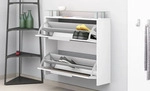 H&auml;ngeschuhschrank "Rena" wei&szlig;-gl&auml;nzend - Wei&szlig;