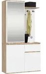 Eingangsm&ouml;bel-Set ENTRO mit Spiegel Sonoma Eiche, Wei&szlig; 95x35x183 cm -