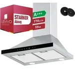 LEVIVO A+++ Dunstabzugshaube 60cm Umluft & Abluft mit 770 m3/h Luftleistung,