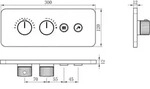 Thermostat-Unterputz-Duscharmatur NT7646 - Messing - 2 Verbraucher - inkl.