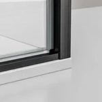 Eckdusche mit Dreht&uuml;r an Festfeld NT606 - FLEX - Nano Echtglas - 6 mm -...