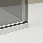 Eckdusche mit Schiebet&uuml;r NT806 FLEX Schwarz matt - Nano Graues Glas -...