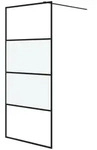 vidaXL Duschwand f&uuml;r Begehbare Dusche Schwarz 90x195cm Halbmatt ESG - Schwarz