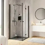 Eckeinstieg mit Drehfaltt&uuml;r SCHULTE Garant 2.0 ExpressPlus 90 x 90 cm Profil...