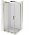 Mexen Rio quadratische Duschkabine 90 x 90 cm, Transparent, Gold - 860-090-090-50-00