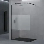 doporro Duschwand 50x200cm Walk-In Echtglas 10mm ESG-Sicherheitsglas -