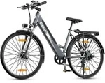 Qekud E-Bike f&uuml;r M&auml;nner/Frauen Rahmen 18 Zoll Aluminium Rad 26&ldquo; grau - Dunkelblau