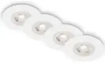 BRILONER KULANA LED Einbaustrahler Bad, 4er Set, IP44 Spritzwasserschutz, in Stufen