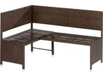 Merxx Eckbank - Stahlgestell mit Kunststoffgeflecht braun - 28820-210