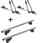2x Fahrradtr&auml;ger SAGITTAR + Dachtr&auml;ger/Relingtr&auml;ger VDP LION1 kompatibel mit...