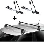 2x Fahrradtr&auml;ger SAGITTAR + Dachtr&auml;ger VDP EVO Stahl kompatibel mit f&uuml;r Skoda