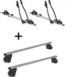 2x Fahrradtr&auml;ger SAGITTAR + Dachtr&auml;ger K1 PRO Aluminium kompatibel mit f&uuml;r VW