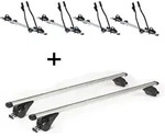 4x Fahrradtr&auml;ger SAGITTAR + Dachtr&auml;ger/Relingtr&auml;ger VDP KING1 kompatibel mit...