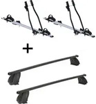 2x Fahrradtr&auml;ger SAGITTAR + Dachtr&auml;ger K1 MEDIUM kompatibel mit f&uuml;r Nissan