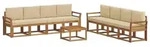 vidaXL Outdoor-Sofagarnitur mit Kissen 9 pcs Natur und Beige - Braun