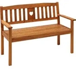 Dehner Gartenbank Heart, 2-Sitzer, 90 x 127 x 61 cm, FSC&reg;-es Akazienholz, braun -