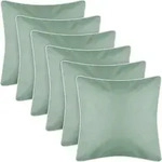 Outdoor Kissen mit Paspel 6er Pack ( 45 x 45 cm ) Mintgr&uuml;n - Dekokissen Garten