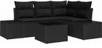 vidaXL Gartensofa-set mit Speicher Schwarz Poly-Rattan - Schwarz