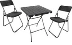 3.00 Bistroset 3-teilig mit Tisch und 2 St&uuml;hlen - Metall / Kunststoff im Rattan