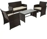 CLP Polyrattan Sitzgruppe Toruba mit Tisch Sesseln Sofa wetterfest f&uuml;r den...