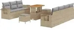 vidaXL Garten-Sofa-Set 10 pcs Beige Poly-Rattan - Beige