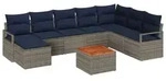 vidaXL Gartensofa-set mit Kissen 9 pcs Grau Poly-Rattan - Grau