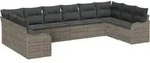vidaXL Gartensofa-set Grau 344 x 177,5 x 85 cm Poly-Rattan - Grau