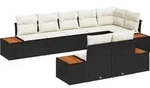 vidaXL Gartensofa-set mit Kissen 8 pcs Schwarz Poly Rattan - Schwarz