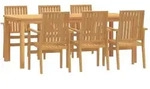 vidaXL 7-tlg. Garten-Essgruppe Massivholz Teak - Braun