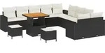 vidaXL Gartensofa-set 13 pcs Schwarz Poly-Rattan - Schwarz