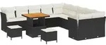 vidaXL Gartensofa-set 13 pcs Schwarz Poly-Rattan - Schwarz