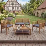 Gartengarnitur MCW-E99b, Sitzgruppe Balkon-Set Lounge-Set, Akazienholz massiv MVG-