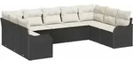 vidaXL Gartensofa-set 9 pcs Schwarz Poly-Rattan - Schwarz