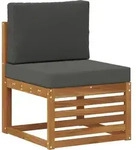 vidaXL Ecksofa Set 6 pcs Natur und Anthrazit Massivholz Akazie - Wei&szlig;
