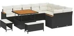 vidaXL Gartensofa-set 12 pcs Schwarz Poly-Rattan - Schwarz
