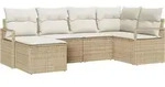 vidaXL Sofa Set 8 pcs Beige Poly-Rattan - Beige