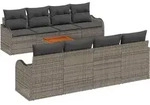 vidaXL Gartensofa-set mit Speicher 9 pcs Grau Poly-Rattan - Grau