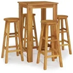 vidaXL 5-tlg. Gartenbar-Set Massivholz Akazie - Braun
