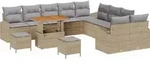 vidaXL Gartensofa-set mit Kissen 13 pcs Beige Poly-Rattan - Beige