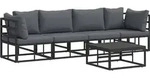 vidaXL Gartensofa-set 5 pcs Schwarz Metall - Schwarz