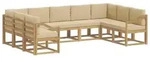 vidaXL Outdoor-Sofagarnitur mit Kissen 9 pcs Wei&szlig; und Beige - Beige