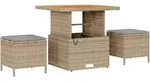 vidaXL Garten Essgruppe Beige Poly-Rattan - Beige