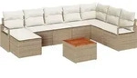 vidaXL Gartensofa-set mit Kissen 9 pcs Beige Poly-Rattan - Beige