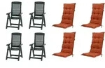 Progarden Klappsessel Tampa mit Auflage 4er Set gr&uuml;n / terracotta -...