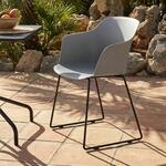 Gartenstuhl FORO im 4er Set, Grau - Outdoor Schalenstuhl aus Polypropylen, Sitzschale