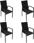 DEGAMO Gartenstuhl Gartensessel Stapelsessel FARO, Aluminium anthrazit + Kunstgewebe